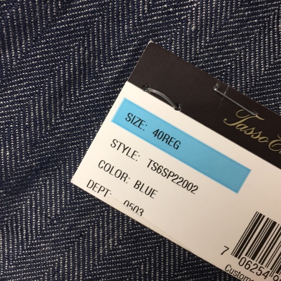 Tasso Elba-Blue 100% LINEN Blazer NWT 40R SWAG!! - Picture 4 of 6